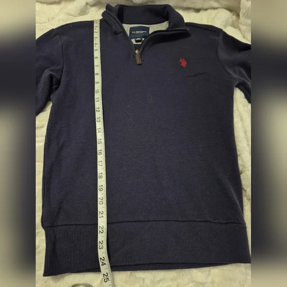 U.S. Polo Assn. Navy Quarter-Zip Sweater - Picture 6 of 8